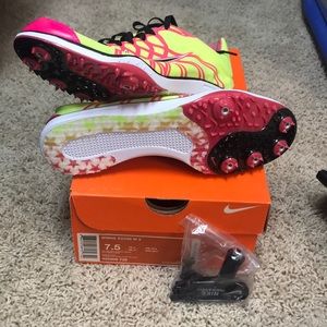 Yellow/Pink Nike Track Spikes